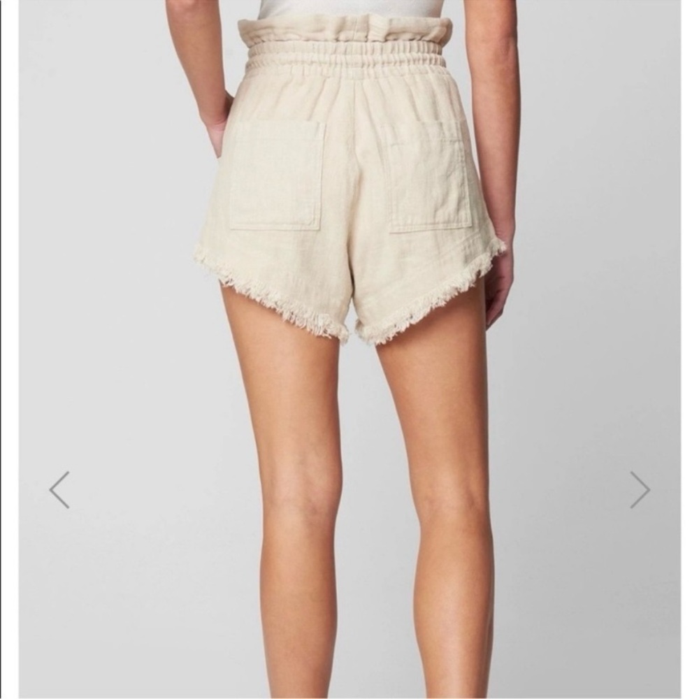 NWT Blank NYC Linen Blend High Rise Paper Bag Waist Frayed Hem Shorts, Sz M - Picture 5 of 10